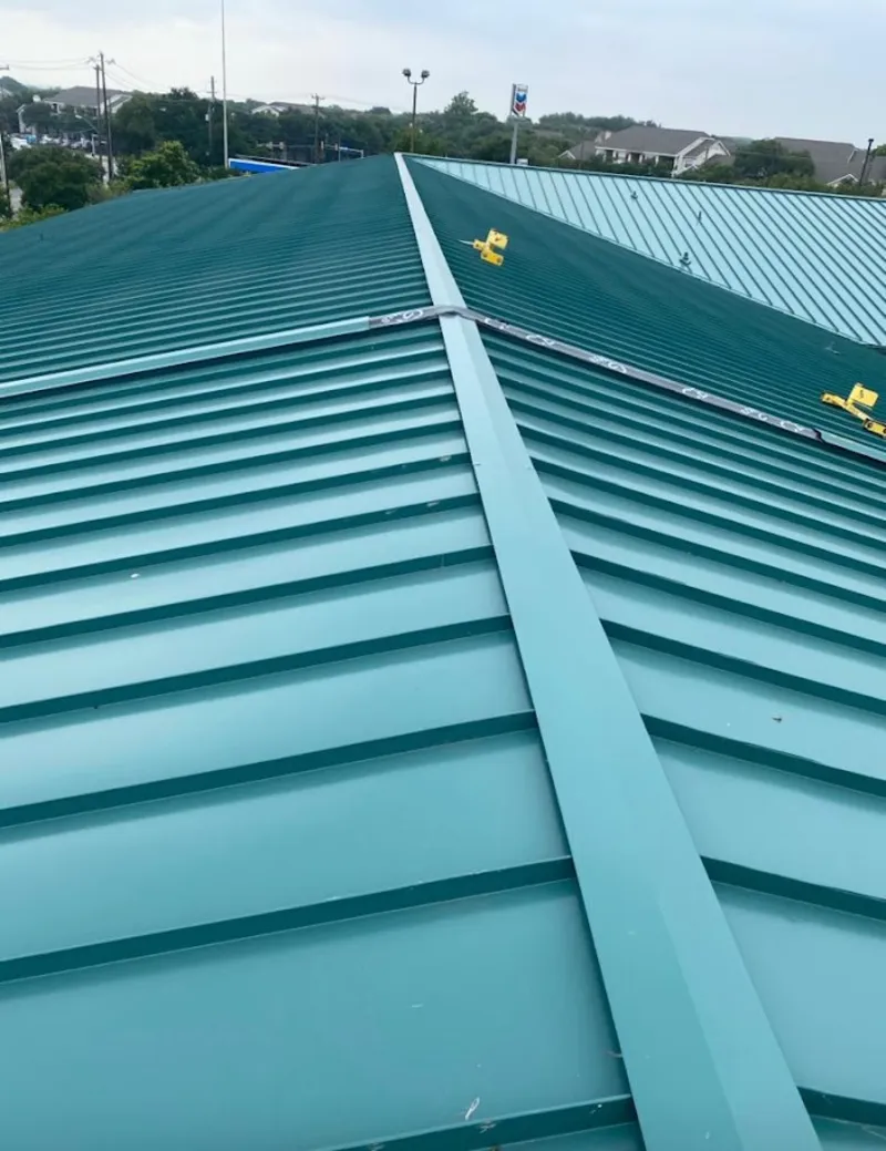 Green commercial metal roof ridge and valley for Metal Roof Repair in Sudden Valley